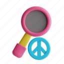 pacifism, search, loupe, magnifying glass