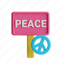 peace, peace symbol, banner, pacifism, hippie