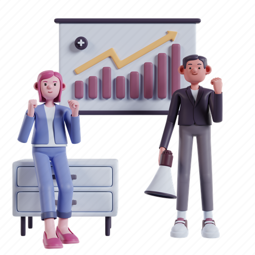 Marketing, growth, 3d illustration, 3d marketing, 3d render, 3d character, marketing business icon - Download on Iconfinder