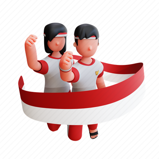 Character, cartoon, illustration, independence, 17 agustus, pancasila, merdeka 3D illustration - Download on Iconfinder