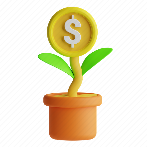 Growth, money, finance, financial 3D illustration - Download on Iconfinder