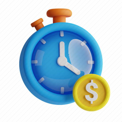Time is money, time, money, timer 3D illustration - Download on Iconfinder