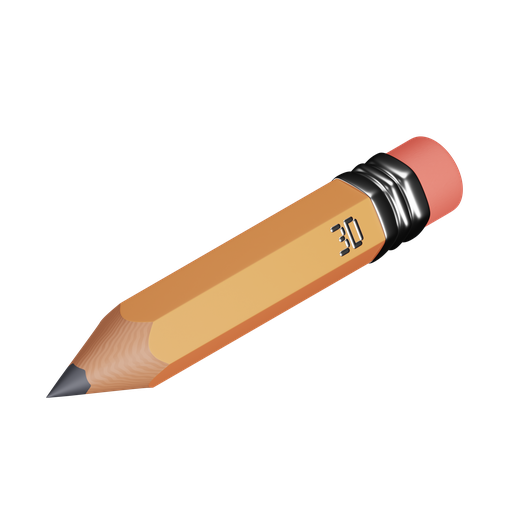 Pencil, write, edit, writing 3D illustration - Free download