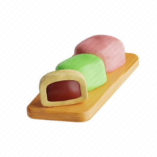 Mochi cake, sweet, dessert, japanese 3D illustration - Download on Iconfinder