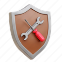 shield, wrench, screwdriver, protection 