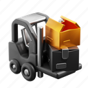 forklift, transport, logistic, box, vehicle, industrial, factory
