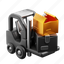 forklift, transport, logistic, box, vehicle, industrial, factory 