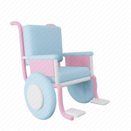 Wheelchair, equipment, disability, medical, health, treatment, care 3D illustration - Download on Iconfinder