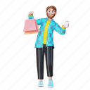shopping bag, online, ecommerce, character 