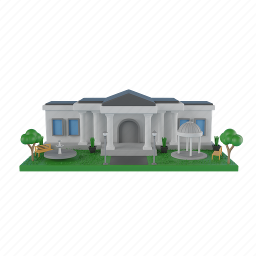 Office, building, illustration, president, architecture, government, house 3D illustration - Download on Iconfinder