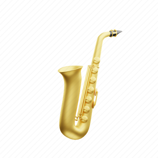 Saxophone, music, instrument, jazz 3D illustration - Download on Iconfinder