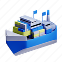 cargo, ship, boat, transport