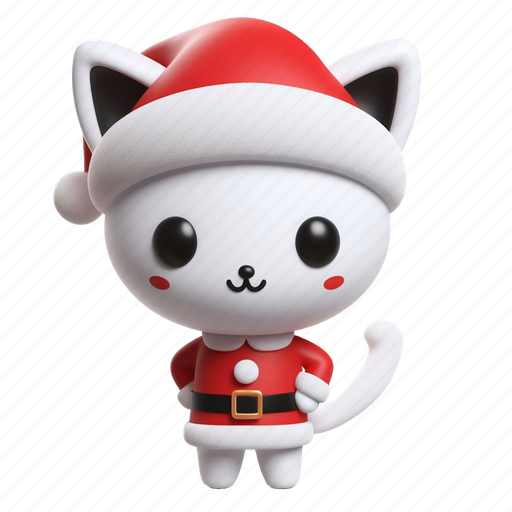 Santa, cat, winter, pet, xmas, christmas, claus 3D illustration - Download on Iconfinder