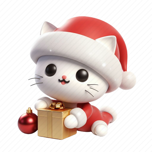 Santa, cat, winter, pet, xmas, christmas, hat 3D illustration - Download on Iconfinder