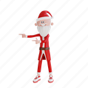 santa, claus, character, pointing, right, pose, holiday, christmas, merry 