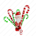 santa, claus, character, sitting, front, candies, holiday, christmas, merry 