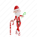 santa, claus, character, with, candy, pose, holiday, christmas, merry 