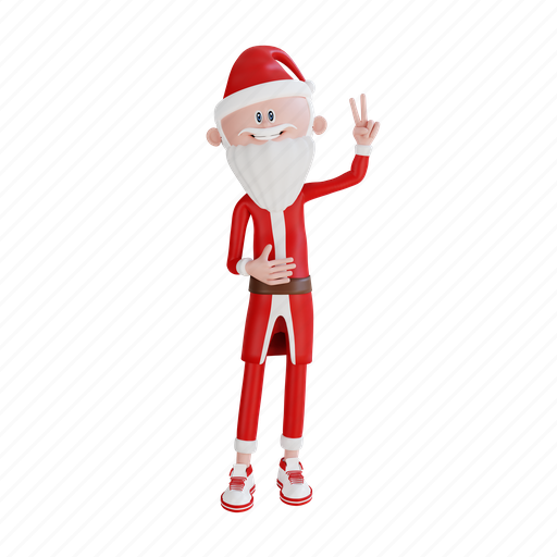 Santa, claus, character, fingers, pose, holiday, christmas 3D illustration - Download on Iconfinder