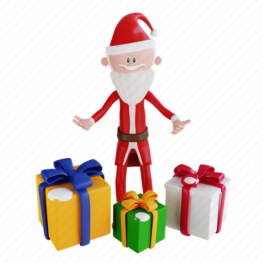 Santa, claus, character, collect, gift, holiday, christmas 3D illustration - Download on Iconfinder