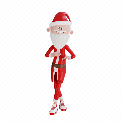 Santa, claus, character, crossed, legs, pose, holiday 3D illustration - Download on Iconfinder