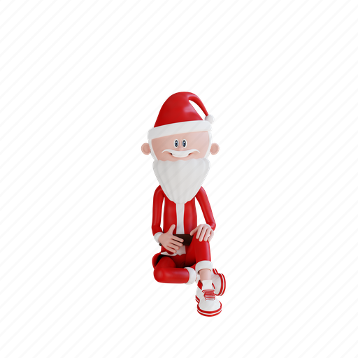 Santa, claus, character, sitting, pose, holiday, christmas 3D illustration - Download on Iconfinder