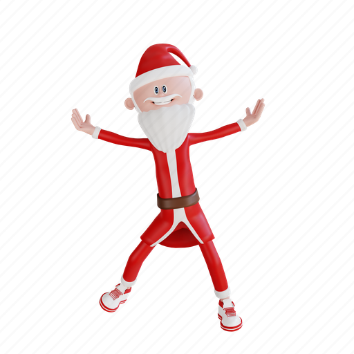 Santa, claus, character, very, happy, pose, holiday 3D illustration - Download on Iconfinder