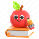 apple, and, book, school, bookmark, read, reading, learning, education, study, library, knowledge, notebook 
