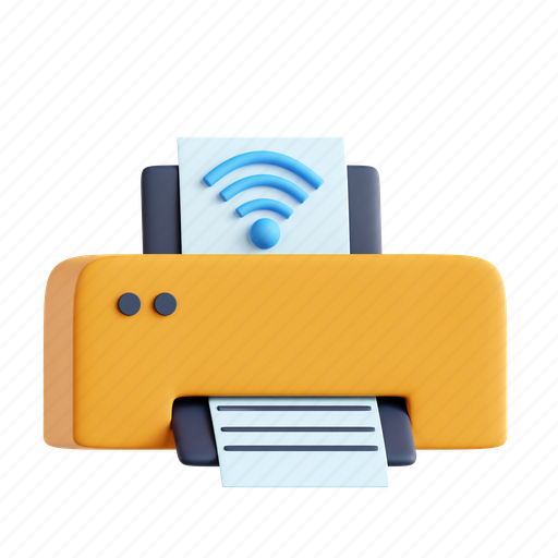 Smart printer, paper, printer, wifi 3D illustration - Download on Iconfinder