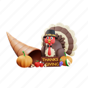 thanksgiving, turkey, illustration, party, harvest, cornucopia, family, celebration 
