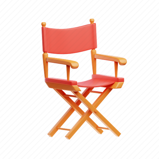 Director, chair, seat, furniture 3D illustration - Download on Iconfinder