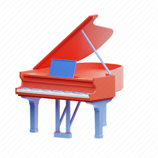 Piano, grand piano, musical, instrument, classical, music 3D illustration - Download on Iconfinder