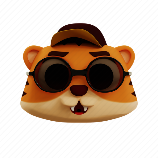 Cute, tiger, cool, emoji, emoticon, animal, cold 3D illustration - Download on Iconfinder