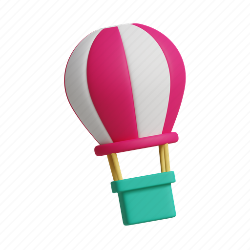 Ballon, travel, balloon, holiday, vacation, transport, air 3D illustration - Download on Iconfinder