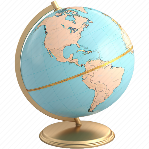 Globe, travel supplies, planet, international, location, global, map 3D illustration - Download on Iconfinder
