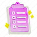 clipboard, clipboard icon, 3d clipboard, document symbol, clipboard checklist, notes icon