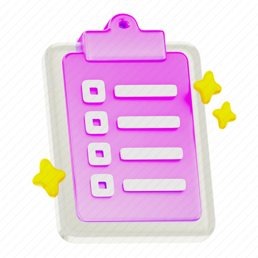 Clipboard, clipboard icon, 3d clipboard, document symbol, clipboard checklist, notes icon 3D illustration - Download on Iconfinder