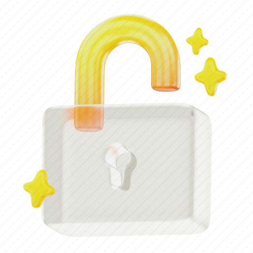 Unlock, unlock icon, 3d unlock, security symbol, password icon, access icon, unlock vector 3D illustration - Download on Iconfinder