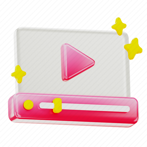 Video, player, video player icon, 3d video player, play symbol, media player icon, video icon 3D illustration - Download on Iconfinder