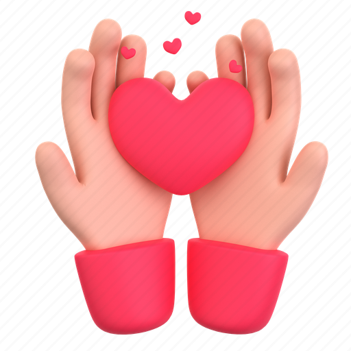 Hand, holding, heart, valentine 3D illustration - Download on Iconfinder