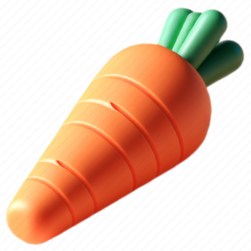 Carrot, organic, vegetables, vegetable, healthy, vegetarian 3D illustration - Download on Iconfinder