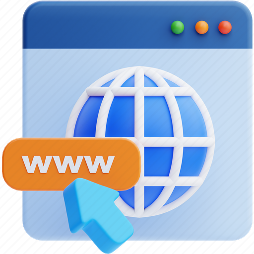 Web, address, website, www, browser, browsing, url 3D illustration - Download on Iconfinder