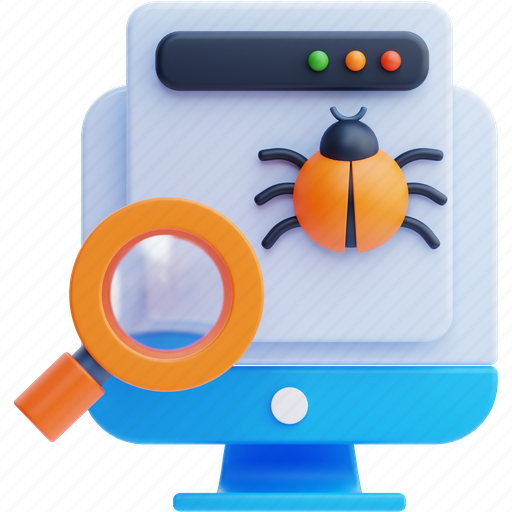 Find, bug, virus, malware, insect, bug hunter, website 3D illustration - Download on Iconfinder