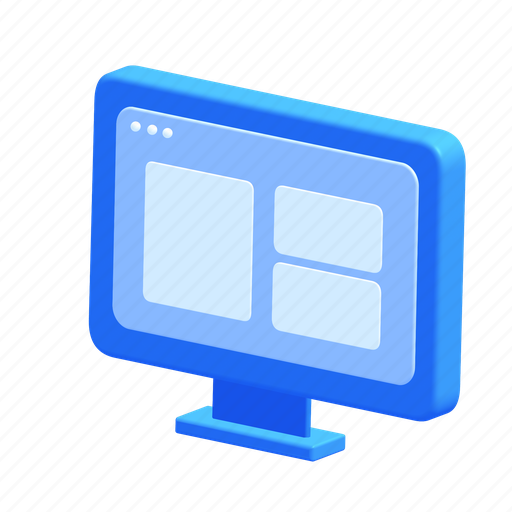Computer, laptop, device, screen, internet, browser, monitor 3D illustration - Download on Iconfinder