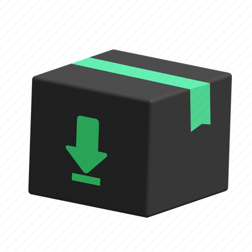 Download, package, box, delivery, arrow, down, shipping 3D illustration - Download on Iconfinder