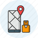 delivery, shipping, box, package, parcel, location pin