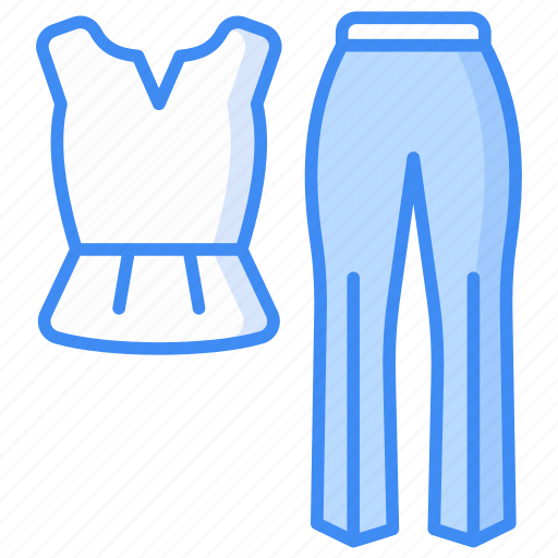 Woman clothes, clothing, fashion, trouser, wear, frock, woman icon - Download on Iconfinder