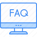 faq, question, support, help, service, led, online faq icon