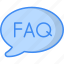 faq, question, support, help, service, speech bubble icon 