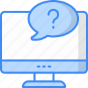 faq, question, support, help, service, led, online question icon