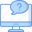 faq, question, support, help, service, led, online question icon 